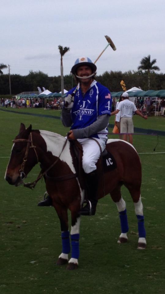 Cambiaso riding a pony for the shoot out